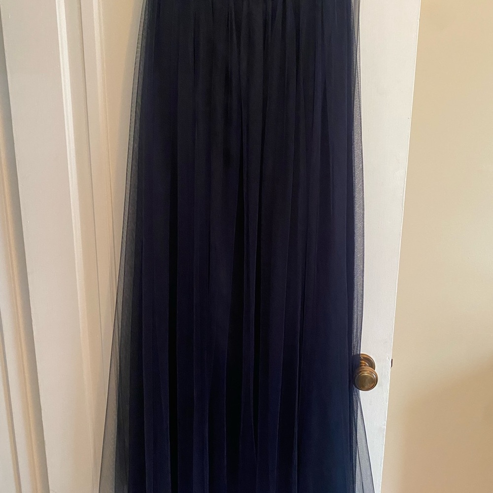 BHLDN Navy Blue Tulle Skirt, Jenny Yoo Collection, Sz 10